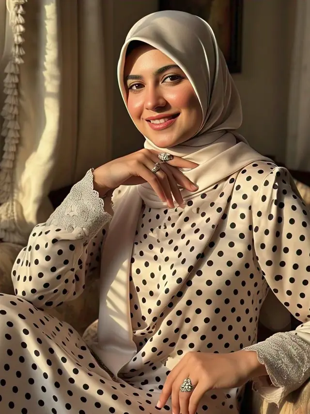 5 Model Gamis Motif Polkadot untuk Gaya Retro hingga Kasual, Jadi Tren Muda Masa Kini