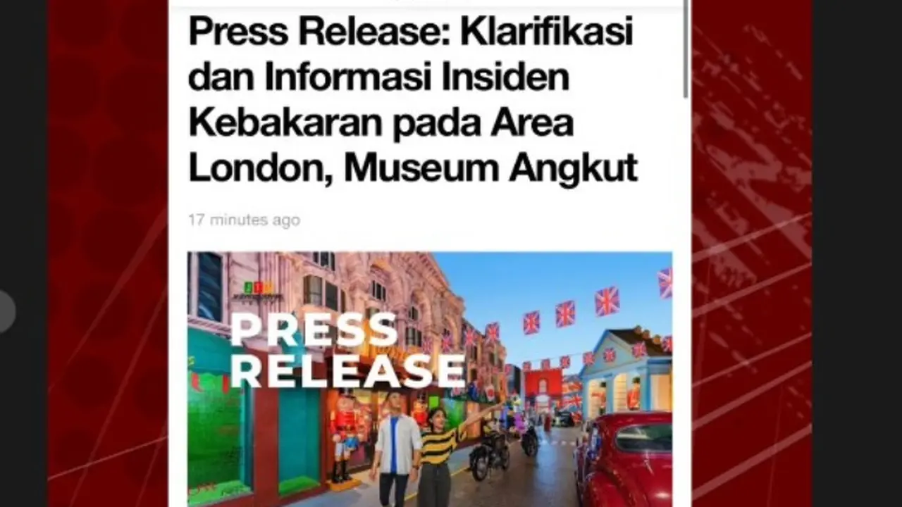 Museum Angkut di Batu Malang Kebakaran Diduga karena Korsleting Listrik, Kerugian Sekitar Rp100 Juta