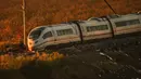 Penampakan salah satu rangkaian kereta yang terlibat dalam kecelakaan tabrakan dua kereta di Urda, Spanyol, Kamis (29/10/2026). (AP Photo/Manu Fernandez)
