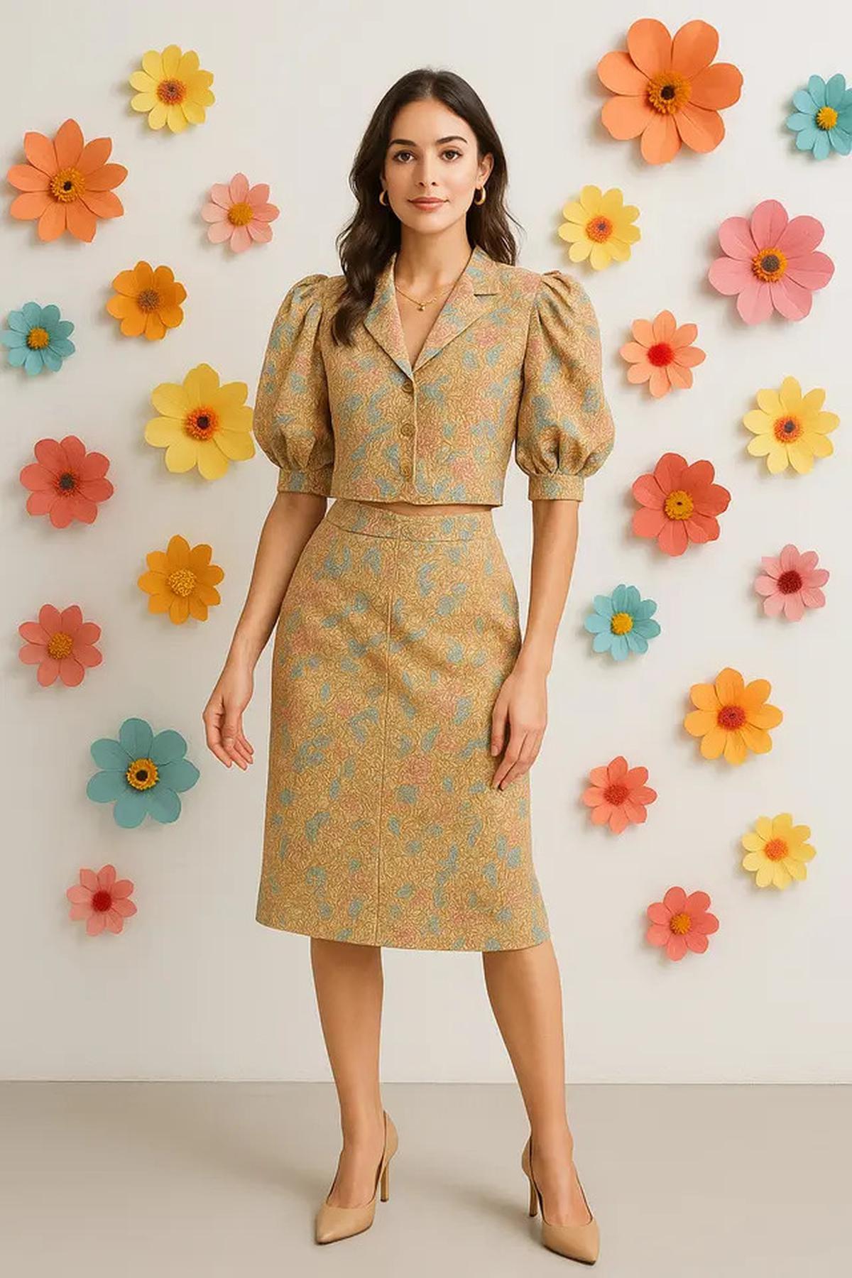 7 Model Blazer Batik Lengan Puff Crop, Feminin Tapi Tetap Edgy