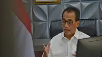 Menteri Perhubungan Budi Karya Sumadi dalam Economic Outlook 2022, Rabu (24/11/2021). (Dok Kemenhub)