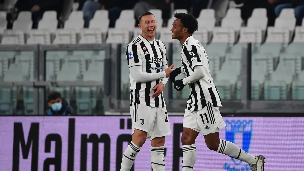 Selebrasi pemain Juventus Juan Cuadrado