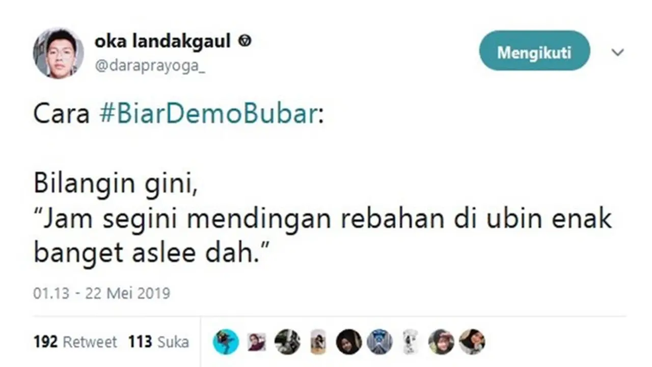 Tagar Biar Demo Bubar