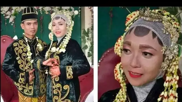 7 Potret Pengantin dengan Riasan Unik