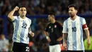 Argentina akhirnya memecah kebuntuan di menit ke-55, pasukan Lionel Scaloni unggul melalui gol Lautaro Martinez. (ALEJANDRO PAGNI/AFP)