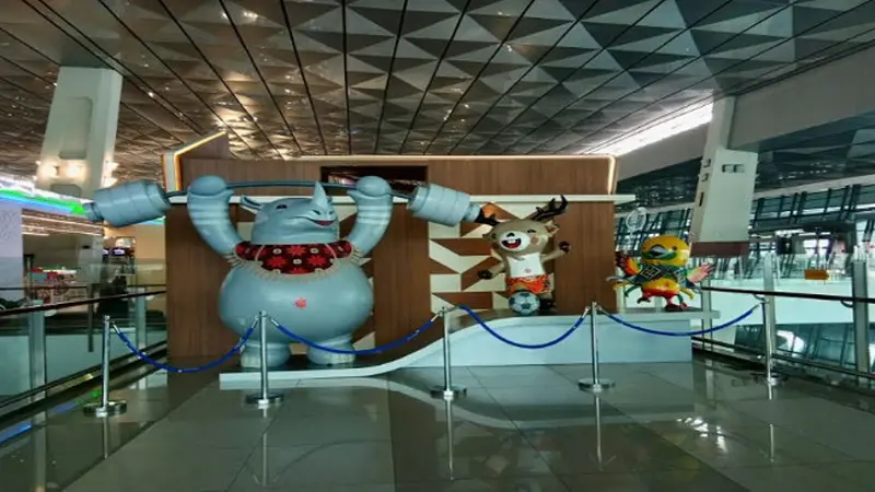 Atribut Asian Games di Bandara Soetta