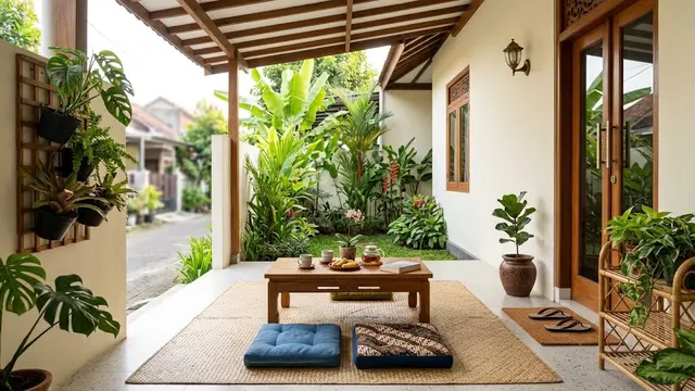 Desain Teras Rumah Kecil Tanpa Kursi