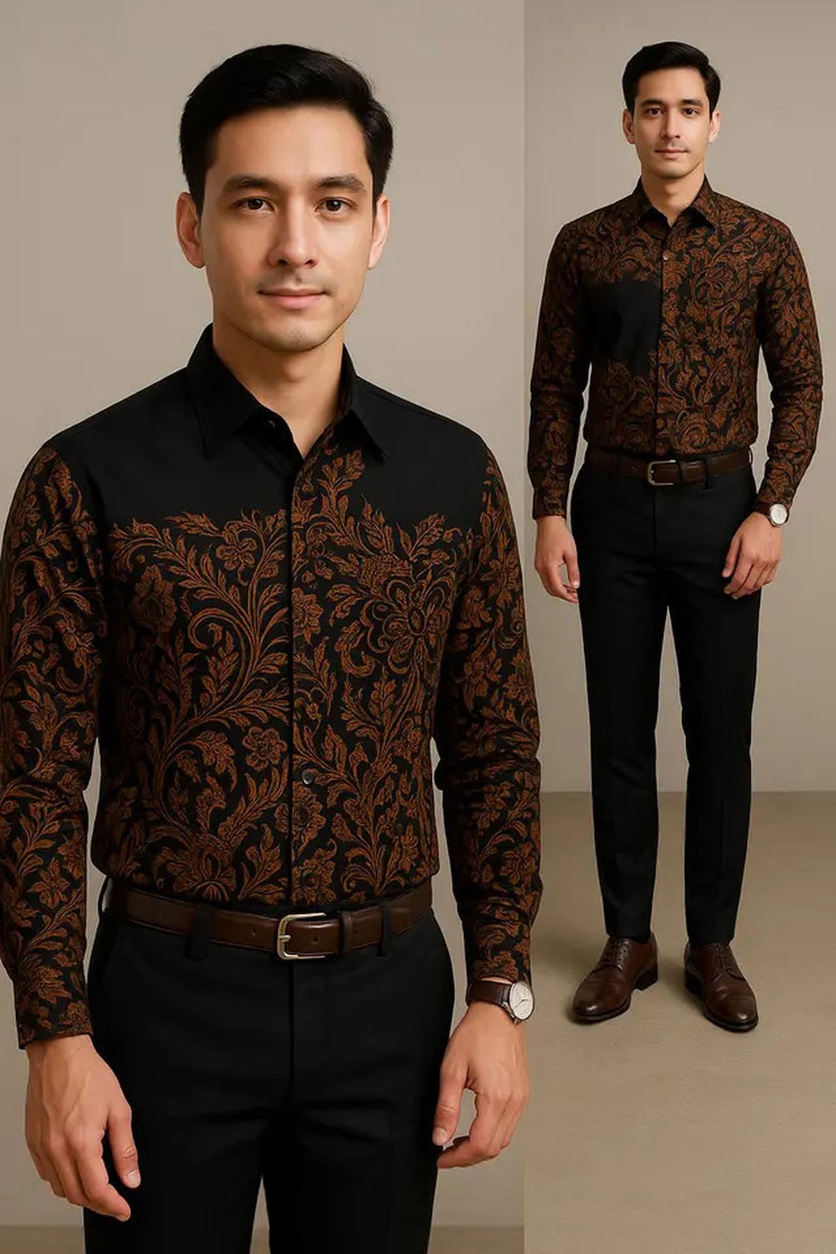 10 Model Baju Batik Pria Kombinasi Hitam, Ini Padu Padan yang Bikin Kamu Tampil Keren saat Kondangan