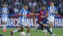 Barcelona menang 3-1 atas Espanyol pada laga pekan ke-12 La Liga di Estadi Ol&iacute;mpic Llu&iacute;s Companys, Barcelona, Minggu (03/11/2024) malam WIB. Dua dari tiga gol El Barca disarangkan Dani Olmo. (AP Photo/Joan Monfort)