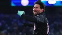 Lionel Messi dari Inter Miami merayakan gol pertamanya bagi tim dalam pertandingan leg pertama Piala Champions Concacaf 2025 antara Sporting Kansas City dan Inter Miami di Sporting Park pada 19 Februari 2025 di Kansas City, Kansas. (Kyle Rivas/Getty Images via AFP)