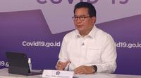 Juru Bicara Satgas COVID-19 Wiku Adisasmito mengatakan Satgas perketat kedatangan pelaku perjalanan dari Inggris, Eropa dan Australia saat konferensi pers di Graha BNPB, Jakarta, Kamis (24/12/2020). (Tim Komunikasi Satgas COVID-19)