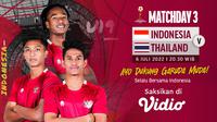 Link Live Streaming Piala AFF U-19 2022 Matchday 3 Indonesia vs Thailand di Vidio Malam Ini