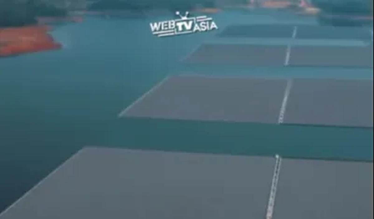 Penampakan Pembangkit Listrik Tenaga Surya (PLTS) terbesar se-Asia dibagikan dalam video unggahan akun Instagram @webtvasia.id.