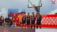 Timnas Bola Basket 3x3 Indonesia Putra mengalahkan Harimau Malaya dengan skor 12-15 di babak final ABL 3x3, Minggu (17/4/2022) (Sumber: PP Perbasi).