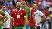Pelatih Timnas Maroko, Herve Renard, menyebut timnya tersingkir dari Piala Dunia 2018 dengan kepala tegak setelah mampu merepotkan Portugal. (AFP/Yuri Cortez)