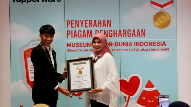 Gerakan sosial donor darah Tupperware pecahkan rekor MURI