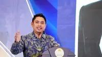Ketua Umum Badan Pengurus Pusat (BPP) HIPMI Mardani H. Maming dalam acara Indonesia Economic Outlook 2022, di Financial Hall CIMB Niaga, Jakarta, Rabu (26/1/2022). (Dok HIPMI)