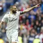 Selebrasi pemain Real Madrid Karim Benzema (AP)