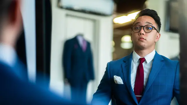 ilustrasi setelan jas pria