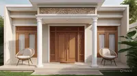 Rumah Minimalis dengan Teras Depan Simetris/AI