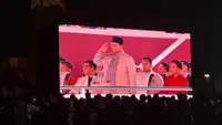 Presiden Prabowo Subianto dan Wakil Presiden Gibran Rakabuming Raka menghadiri Pesta Rakyat 2026 di kawasan Monumen Nasional (Monas), Jakarta. (Liputan6.com/Rifqy Alief Abiyya)
