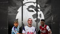 Sergio Aguero, Gareth Bale dan Pierre-Emerick Aubameyang. (Bola.com/Dody Iryawan)