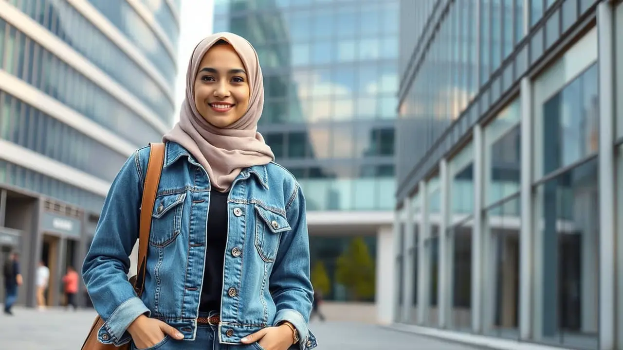 baju warna denim cocok dengan jilbab warna apa