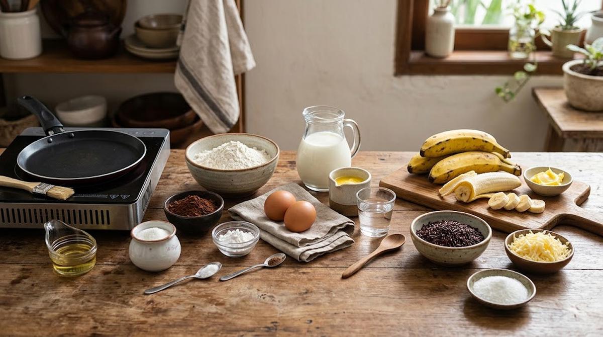 Cara Membuat Dadar Gulung Pisang Coklat