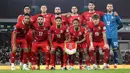 Starting XI Timnas Indonesia saat laga semifinal FIFA Series 2026 melawan St Kitts and Nevis di Stadion Utama Gelora Bung Karno (SUGBK), Senayan, Jakarta, Jumat (27/03/2026). (Bola.com/M Iqbal Ichsan)
