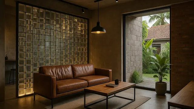 Desain Rumah Industrial dengan Glass Block 2025/via AI