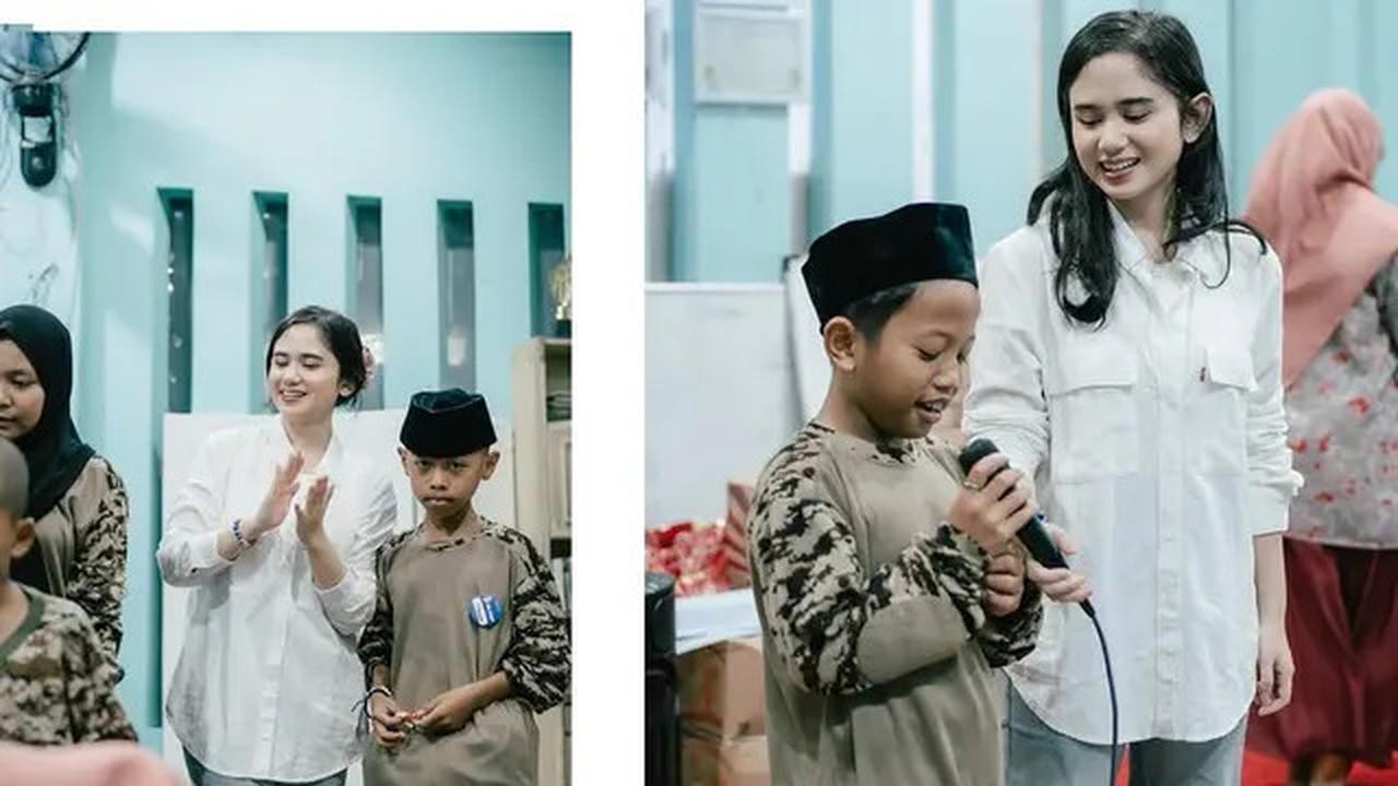 6 Potret Tissa Biani Berbagi Paket Lebaran di Panti Asuhan, Banjir Pujian
