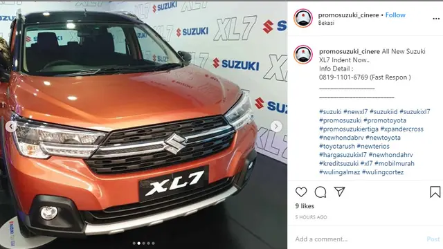 Seperti dilansir @promosuzuki_cinere, Selasa (21/1/2020), terlihat nomor telepon sales untuk calon konsumen yang ingin mengetahui informasi dan melakukan pemesanan