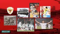 Kolase - Timnas Indonesia di Piala Dunia 1930, Timnas Indonesia edisi Pra Piala Dunia 1986, dan Timnas Indonesia zaman sekarang (Bola.com/Adreanus Titus)
