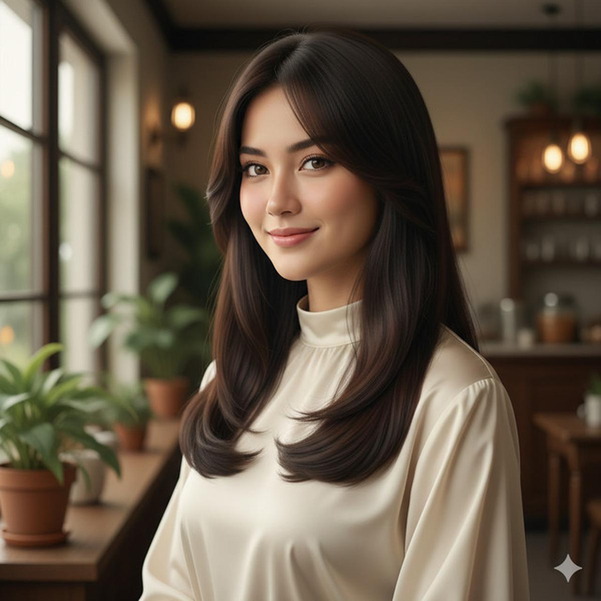 7 Model Rambut Wanita Panjang Lurus Poni Samping, Tampil Anggun dan Fleksibel untuk Sehari-Hari