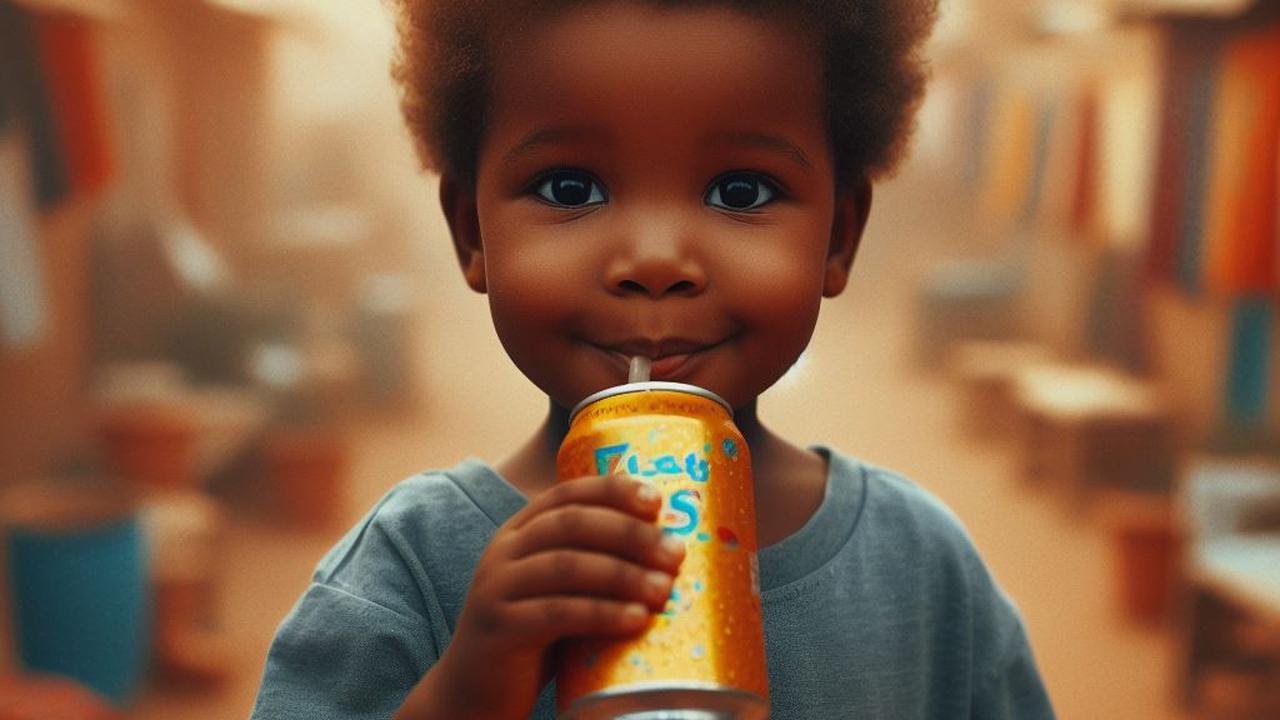 Ilustrasi Anak Minum Minuman Manis