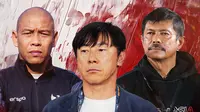 Ilustrasi - Pelatih Timnas Indonesia di 3 level berbeda: Nova Arianto, Shin Tae-yong, Indra Sjafri (Bola.com/Adreanus Titus/Geaby Fadhilatu Sholikha)