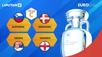 Banner Grafis Euro 2024 Grup C : Slovenia, Denmark, Serbia, Inggris (Liputan6.com/Abdillah)
