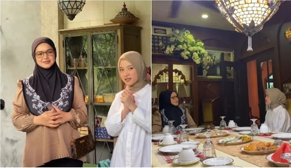 Dalam kesempatan tersebut, dua wanita yang bersuara merdu itu tampak asyik bertukar pikiran seputar karier. Nissa pun terlihat begitu senang bisa bertemu dengan diva asal Malaysia itu. Pelantun lagu 'Ya Maulana' itu pun berterima kasih kepada Siti Nurhaliza yang telah menyambutnya. (Liputan6.com/IG/@sabyan_gambus)