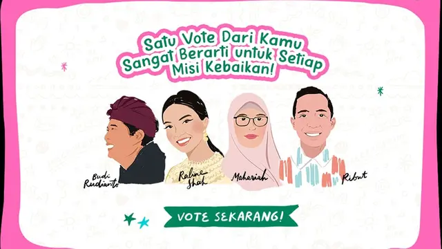 Raline Shah melakukan gerakan gerakan berbagi inspirasi.