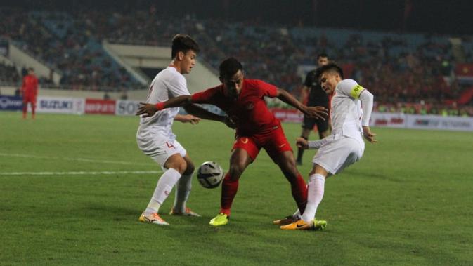 Timnas Indonesia u-23 kalah 0-1 dari Vietnam pada Kualifikasi Piala AFC U-23 2019, Minggu (25/3/2019) di Stadion My Dinh, Hanoi. (PSSI)