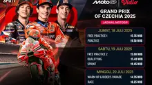 Nonton siaran langsung MotoGP 2025 Tissot Grand Prix of Czechia di Vidio. Saksikan balap motor dari ajang MotoGP 2025 Tissot Grand Prix of Czechia akhie pekan ini di layanan OTT Vidio. (sum. doc. vidio.com)