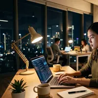 Bekerja sampai malam (AI Generated)