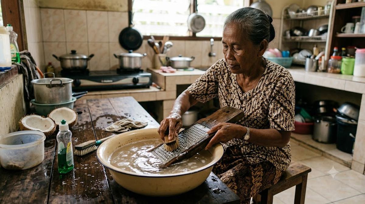 Cara Membersihkan Parutan Kelapa dengan Mudah/AI Generated