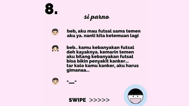 Unggahan koplak soal jenis-jenis pacaran.
