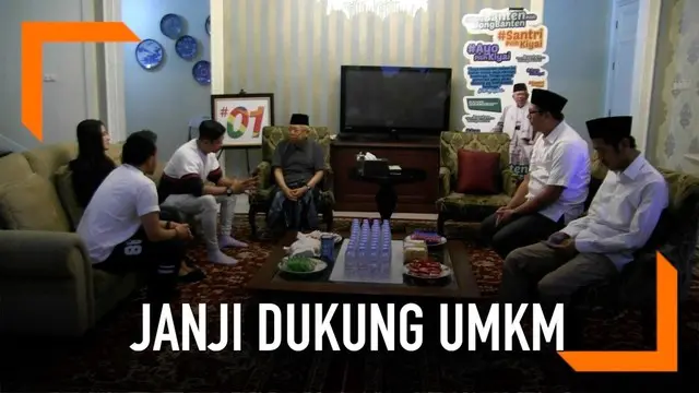 Cawapres Jokowi Ma'ruf Amin bersilaturahmi dengan artis sinetron Aldy Fairuz. Ma'ruf Amin yang masih kerabat dekat dengan Aldy Fairuz berjanji akan mendukung UMKM jika terpilih sebagai wapres.