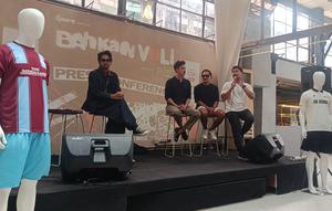 Suasana jumpa pers "Bahkan Voli 3" yang digelar Vindes Sport, Rabu (29/10), di Jakarta. (Liputan6.com/Dimas Septyawan)