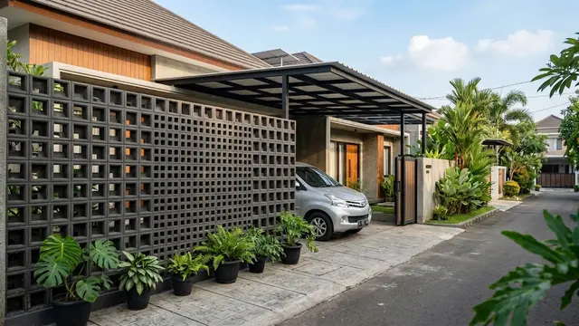 Model Roster untuk Area Carport agar Tidak Terlalu Terbuka (AI Generated)
