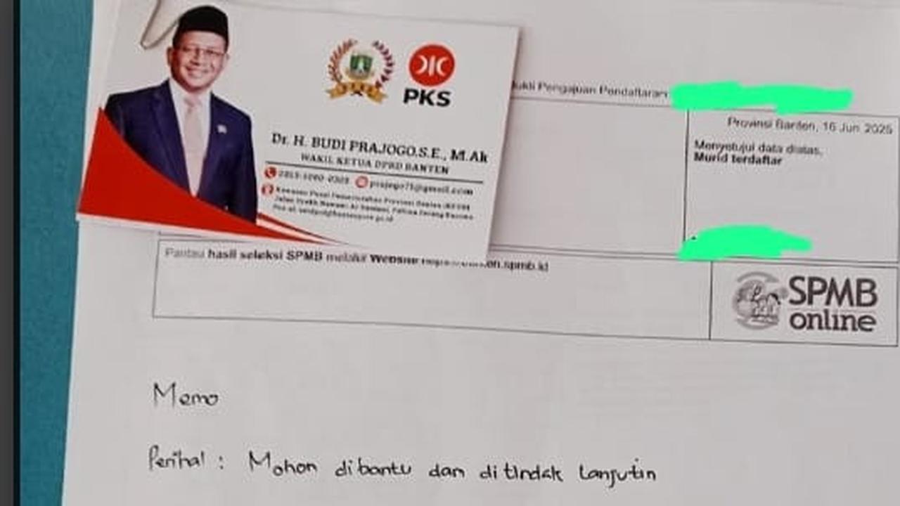 Kader PKS Buka Suara Usai Dicopot dari Wakil Ketua DPRD Banten Gara-Gara Memo 'Titip' Lolos SMA Negeri