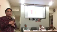 Indikator Politik Indonesia Merilis Hasil Survei Pilkada Jabar 2018. (Liputan6.com/Muhammad Radittyo Priasmoro)