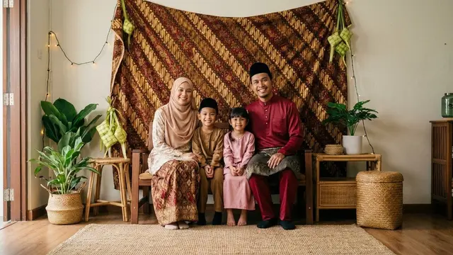 Cara Membuat Backdrop Foto Keluarga Lebaran dari Bahan Sederhana/Gemini AI